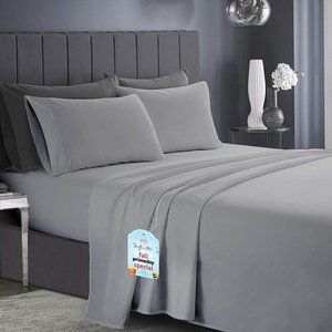 *New Queen or King 1800 TC Series 4 Piece Bed Sheets - Soft Brushed Microfiber F
